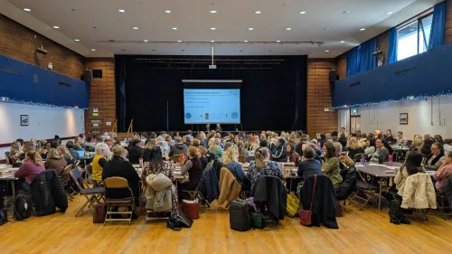 A ballroom with 300 SEND and inclusion professionals from Leeds